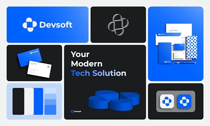 I will design a bold modern logo for your tech, saas, ai, app, or startup business