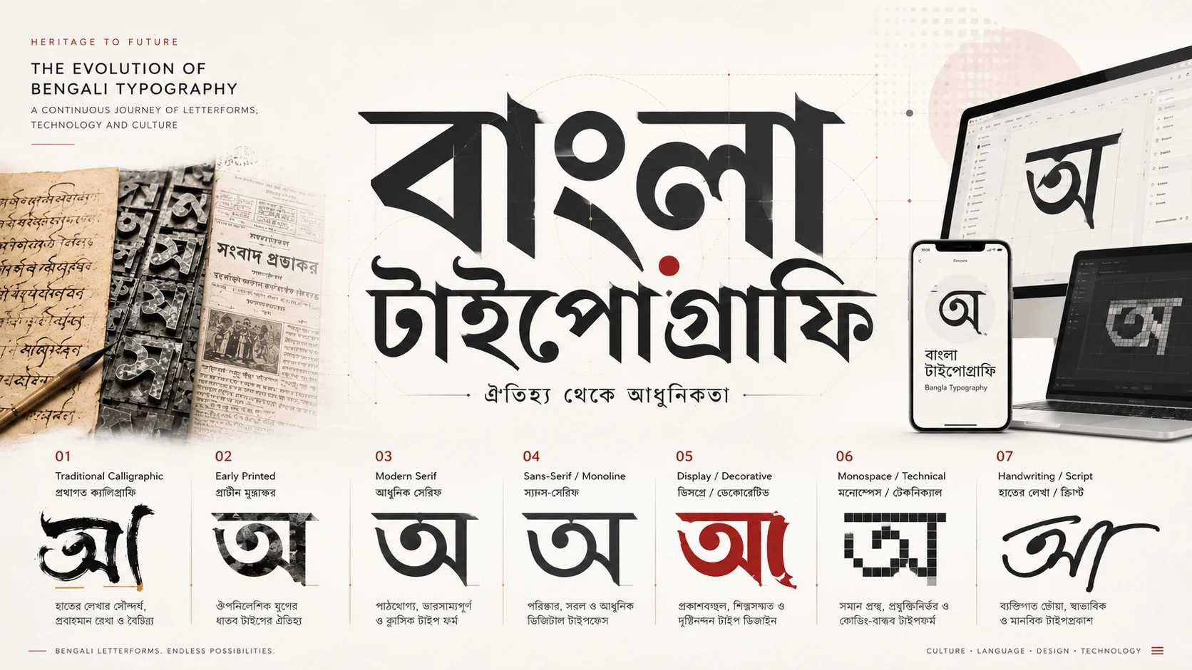 How Many Styles Exist in Bengali Typography?
